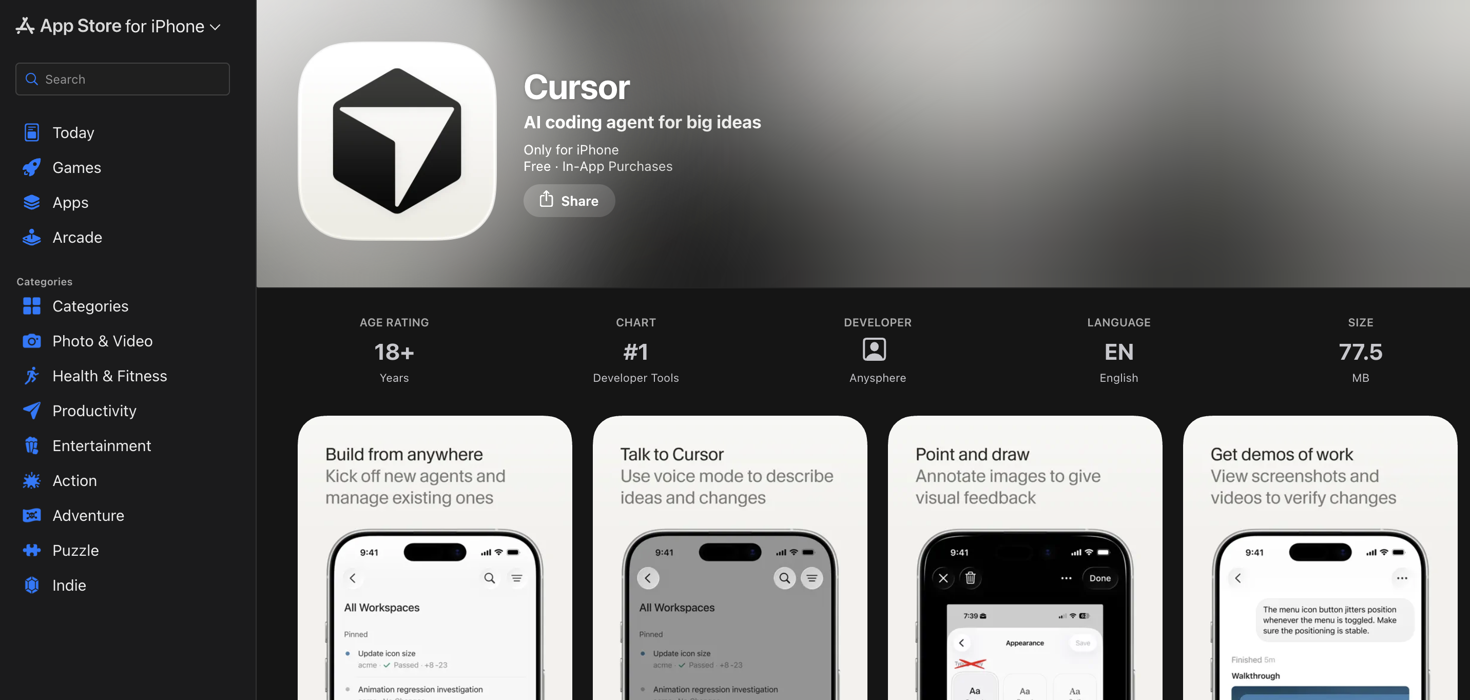 Cursor lanza su aplicación oficial para iOS en beta pública