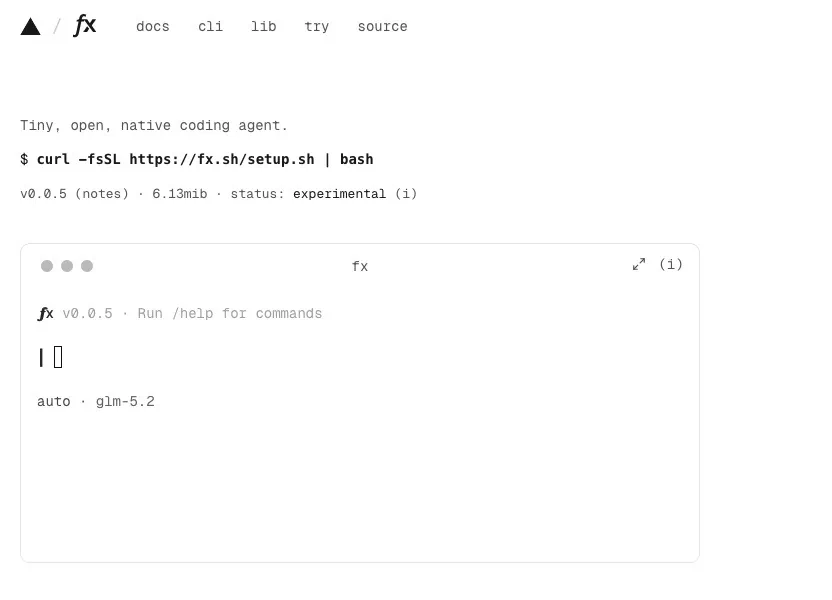 Vercel lanza fx: el agente de código de 6MB escrito en Zig que desafía a Claude Code — open source, sin telemetría y arranca en 10µs