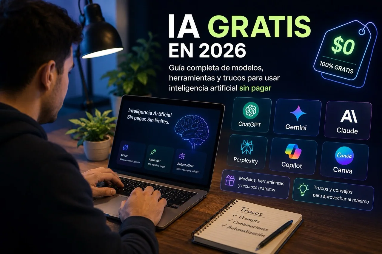 IA gratis en 2026: guía completa de modelos, herramientas y trucos para usar inteligencia artificial sin pagar